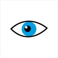 blue eye icon, vector, illustration Royalty Free Stock Photo